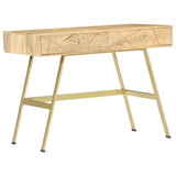 Vidaxl schrijftafel met lades 100x55x75 cm massief mangohout