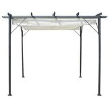 Vidaxl Pergola mit ausziehbarem Dach 3x3 m Stahlcreme weiß