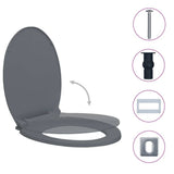Vidaxl Toilettensitz Soft-Close- und Schnellveröffentlichungs ovales Grau