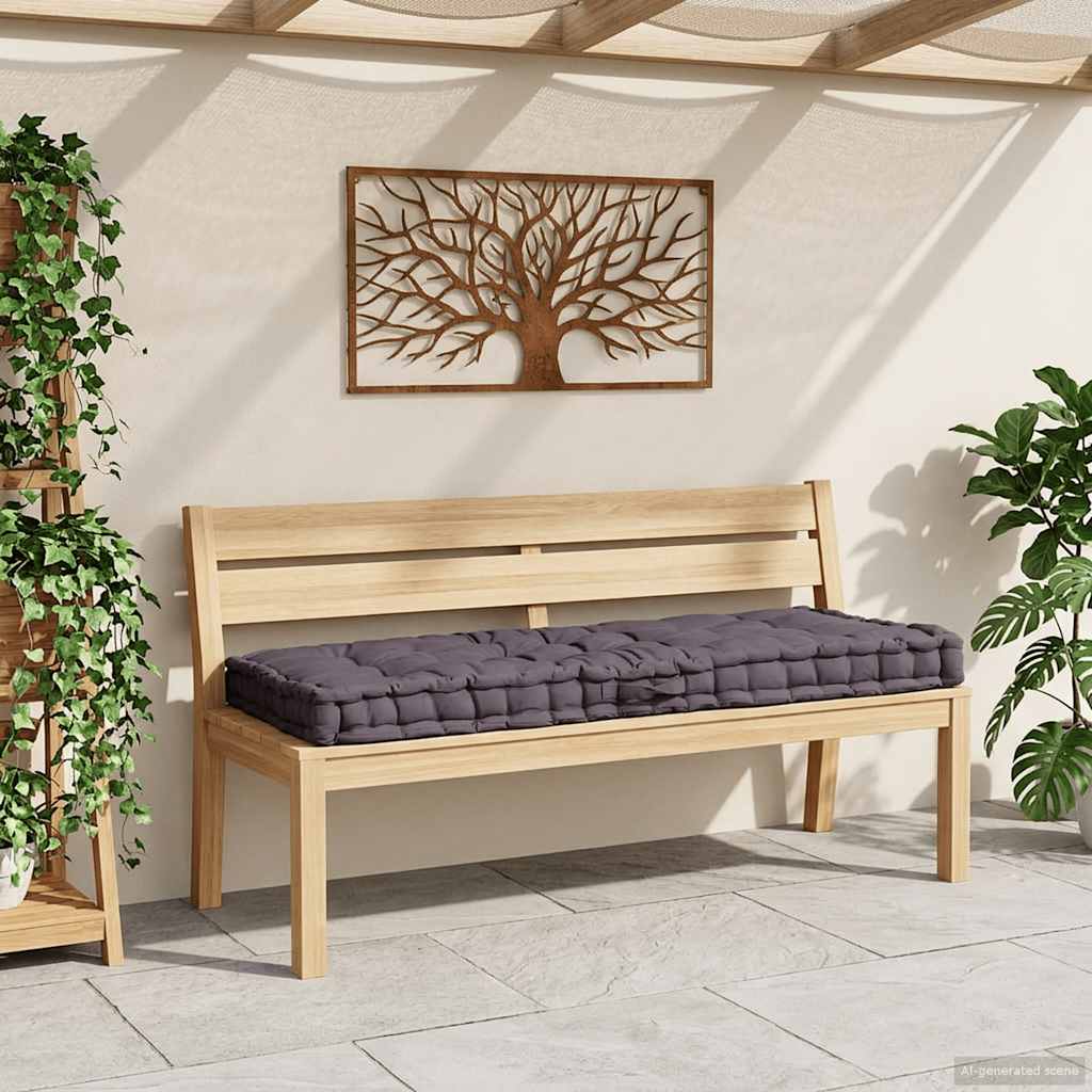 VIDAXL -Palettenbodenkissen 120 x 80 x 10 cm Baumwoll -Anthrazit