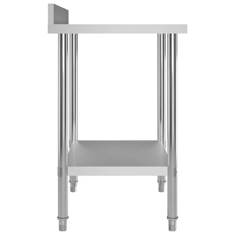 VIDAXL KISchenwork -Tisch mit Begrüßungsbildschirm 80x60x93 cm Edelstahl