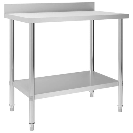VIDAXL KISchenwork -Tisch mit Begrüßungsbildschirm 100x60x93 cm Edelstahl