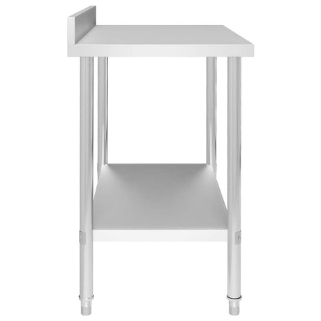VIDAXL KISchenwork -Tisch mit Begrüßungsbildschirm 100x60x93 cm Edelstahl