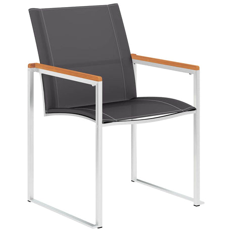 Vidaxl tuinstoelen 2 st textileen en roestvrij staal grijs