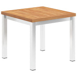Vidaxl tuinbijzettafel 45x45x38 cm massief teakhout en roestvrij staal