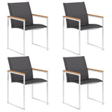 Vidaxl tuinstoelen 4 st textileen en roestvrij staal grijs