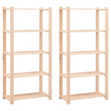 Vidaxx Lagerregale 5-lagig 2 Stk. 80x38x170 cm Kiefernholz 250 kg