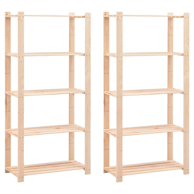 Vidaxx Lagerregale 5-lagig 2 Stk. 80x38x170 cm Kiefernholz 250 kg