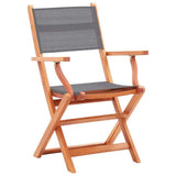 Vidaxl tuinstoelen inklapbaar 2 st eucalyptushout en textileen grijs