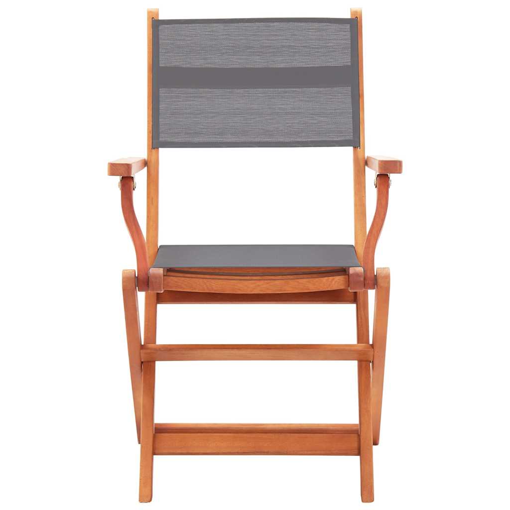 Vidaxl tuinstoelen inklapbaar 2 st eucalyptushout en textileen grijs