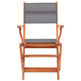 Vidaxl tuinstoelen inklapbaar 4 st eucalyptushout en textileen grijs