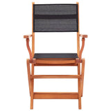 Vidaxl tuinstoelen inklapbaar 2 st eucalyptushout en textileen zwart
