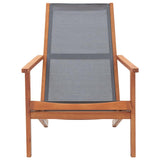 Vidaxl loungestoel massief eucalyptushout en textileen grijs