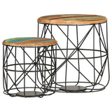 Vidaxl salontafels 2 st massief gerecycled hout