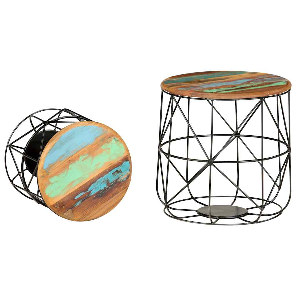 Vidaxl salontafels 2 st massief gerecycled hout