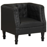 Vidaxl fauteuil echt leer zwart