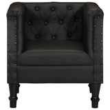 Vidaxl fauteuil echt leer zwart