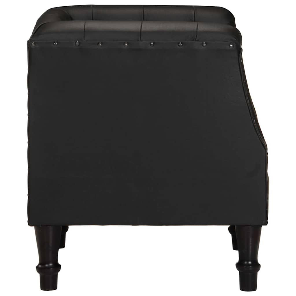 Vidaxl fauteuil echt leer zwart