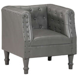 Vidaxl fauteuil echt leer grijs