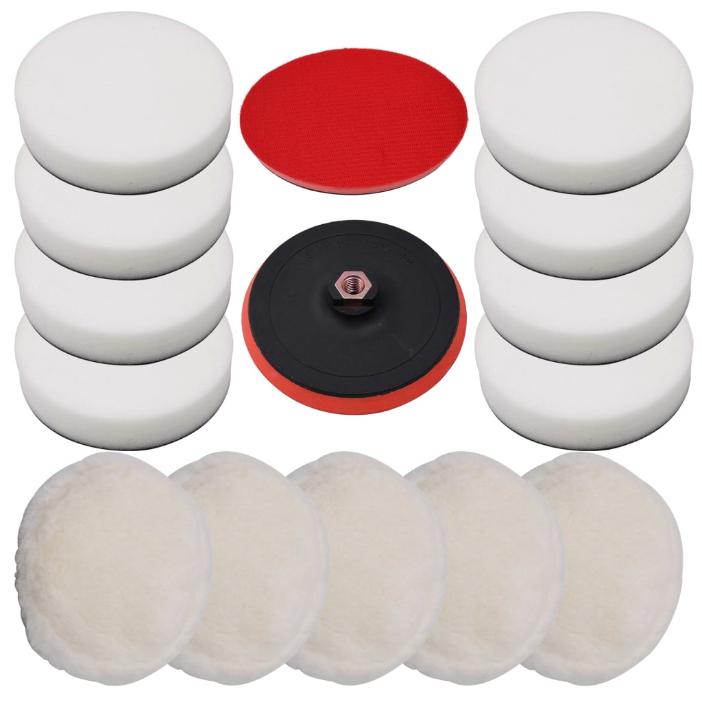 Vidaxl 14-delige polijstpadset 180 mm