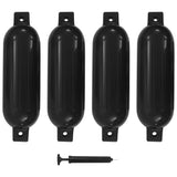 Vidaxl BootStoot -Kissen 4 ST 51x14 cm PVC Schwarz