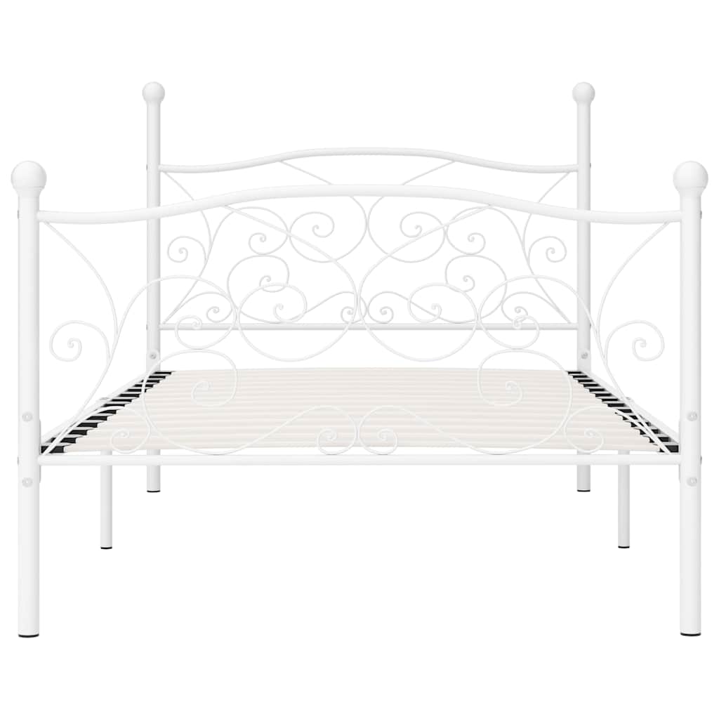 Vidaxl bedframe met lattenbodem metaal wit 90x200 cm