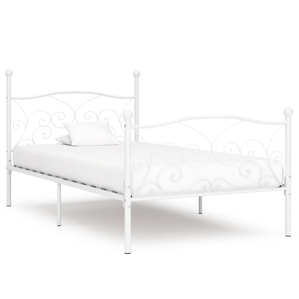 Vidaxl bedframe met lattenbodem metaal wit 100x200 cm