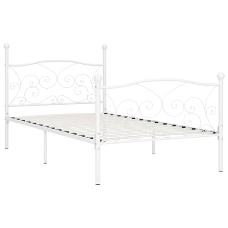 Vidaxl bedframe met lattenbodem metaal wit 100x200 cm