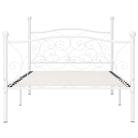 Vidaxl bedframe met lattenbodem metaal wit 100x200 cm