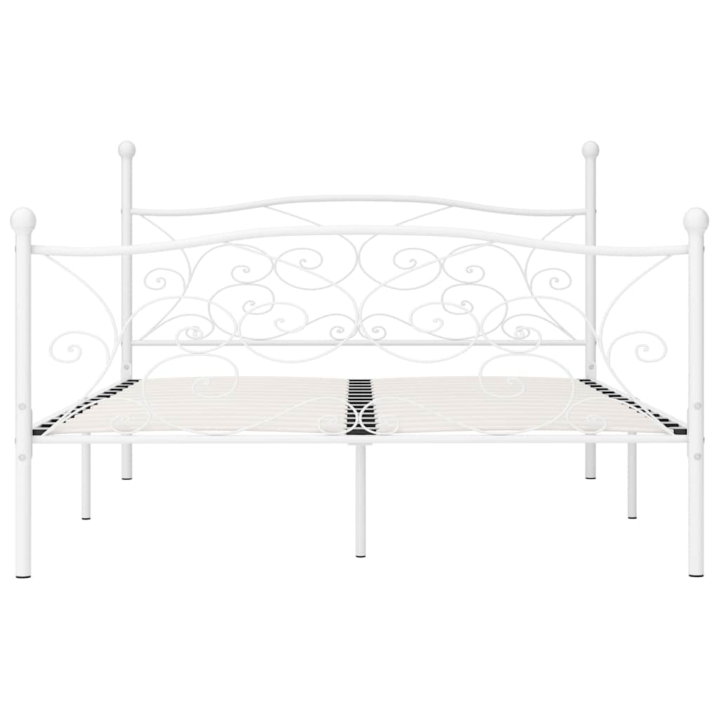 Vidaxl bedframe met lattenbodem metaal wit 180x200 cm