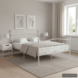 Vidaxl bedframe met lattenbodem metaal wit 180x200 cm