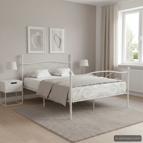 Vidaxl bedframe met lattenbodem metaal wit 180x200 cm