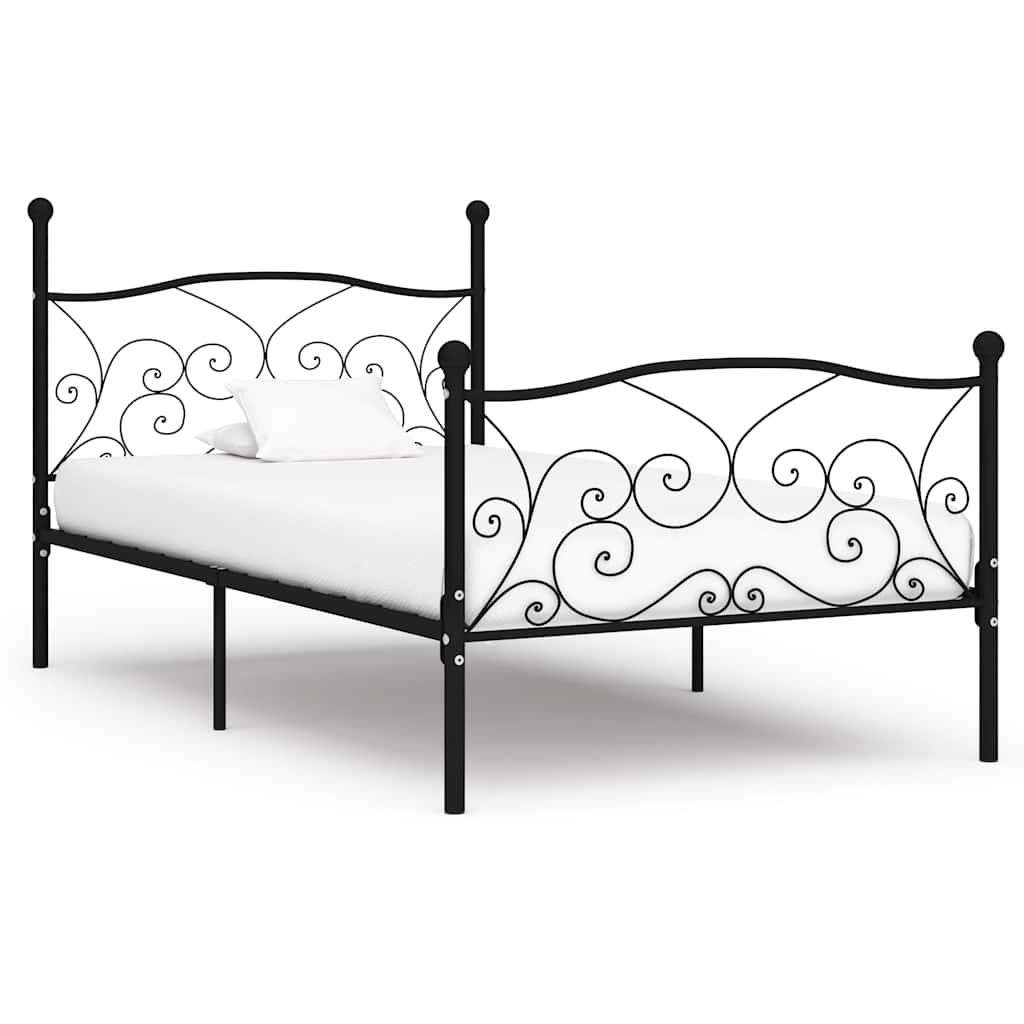Vidaxl bedframe met lattenbodem metaal zwart 100x200 cm