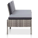 Vidaxl 3-delige loungeset met kussens poly rattan grijs