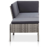 Vidaxl 3-delige loungeset met kussens poly rattan grijs