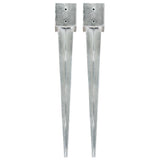Vidaxl gemahlene Stifte 2 PCs 12x12x89 cm verzinkter Stahl Silber gefärbt