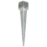 Vidaxl grondpinnen 2 st 14x14x91 cm gegalvaniseerd staal zilverkleurig