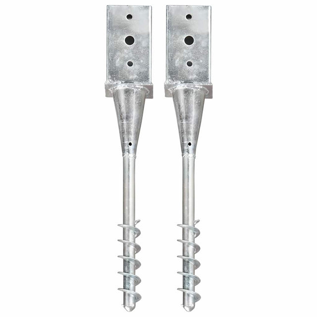 Vidaxl gemahlene Stifte 2 ST 8x8x57 cm verzinkter Stahl Silber gefärbt