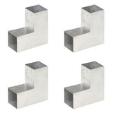Vidaxl Pfostenverbindungen 4 Stück L-Form 81x81 mm verzinktes Metall