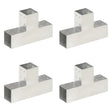 Vidaxl Pfostenverbindungen 4 Stück T-Form 81x81 mm verzinktes Metall