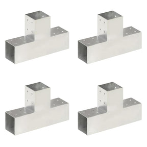 Vidaxl Pfostenverbindungen 4 Stück T-Form 81x81 mm verzinktes Metall