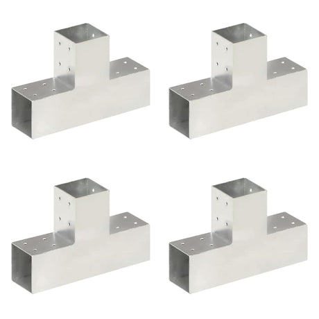 Vidaxl Pfostenverbindungen 4 Stück T-Form 81x81 mm verzinktes Metall
