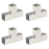 Vidaxl Pfostenverbindungen 4 Stück T-Form 81x81 mm verzinktes Metall