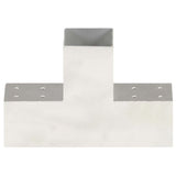 Vidaxl Pfostenverbindungen 4 Stück T-Form 81x81 mm verzinktes Metall