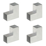 VIDAXL Pall-Anschlüsse 4 ST L-Form 91x91 mm verzinktes Metall