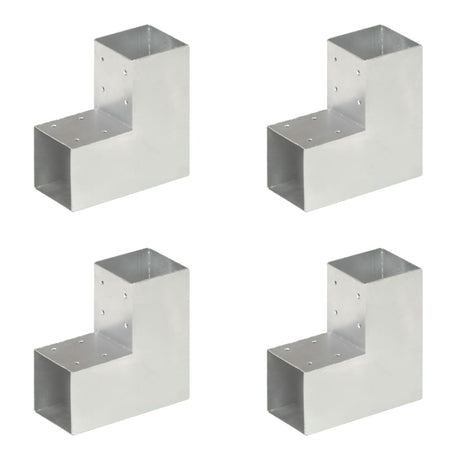 VIDAXL Pall-Anschlüsse 4 ST L-Form 91x91 mm verzinktes Metall
