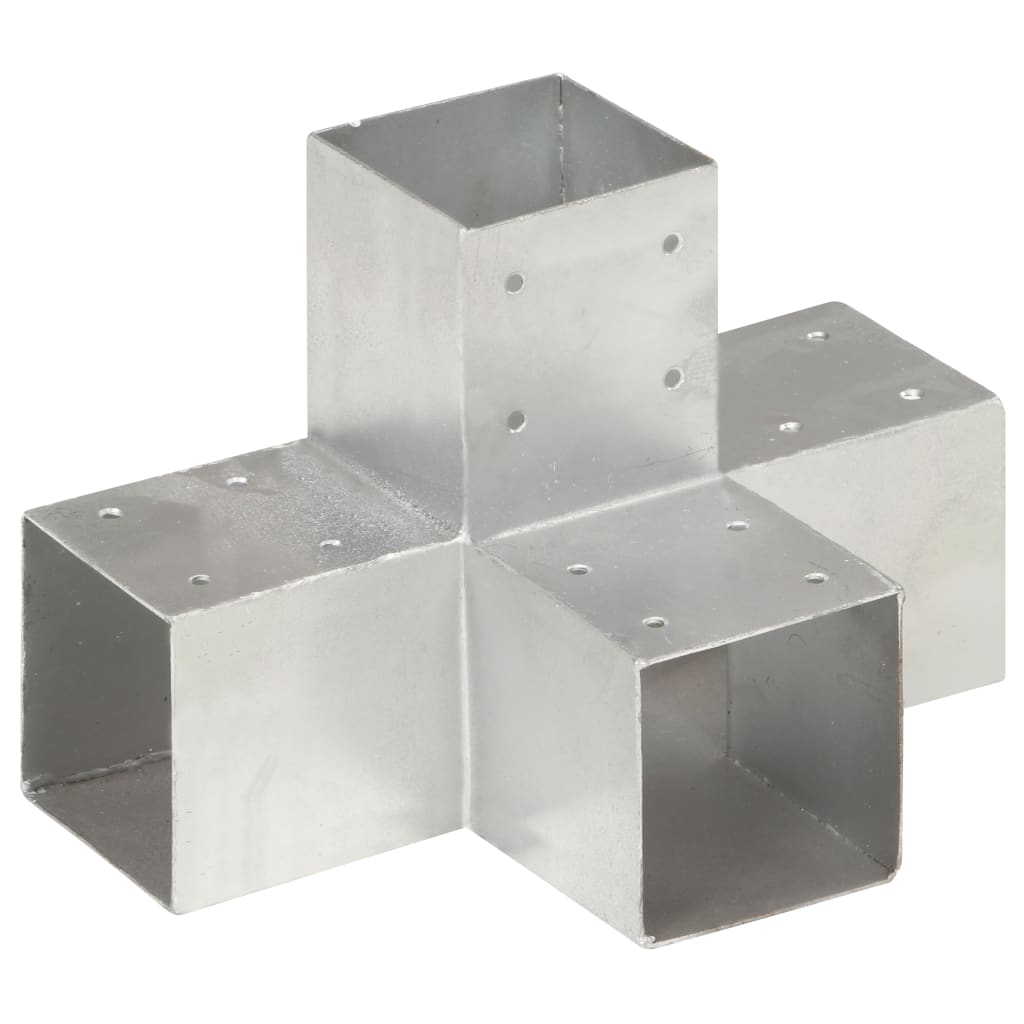 Vidaxl-Pfahlverbindungen 4 PC-Form 91x91 mm verzinktes Metall