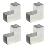 Vidaxl Pfostenverbindungen 4 Stück L-Form 101x101 mm verzinktes Metall