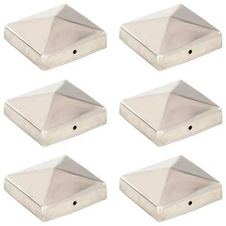 Vidaxl -Pfahlkappen 6 St. Pyramid 81 x 81 mm Edelstahl