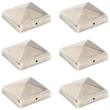 Vidaxl -Pfahlhaube 6 PST Pyramide 91 x 91 mm Edelstahl